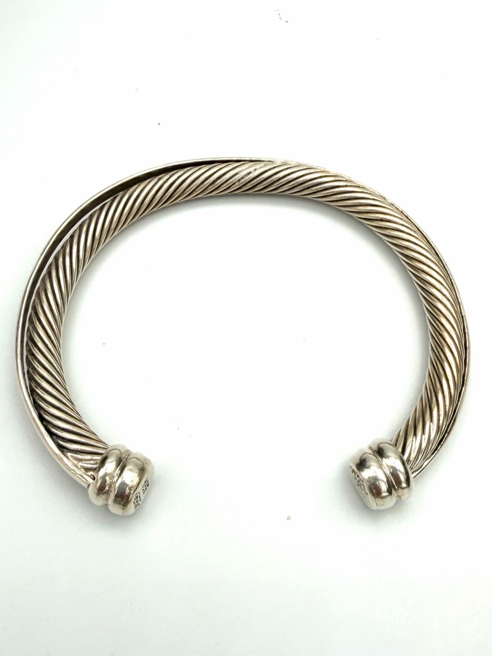 Vintage Mexico Twisted Cable Silver Cuff Bracelet Heavy 42g